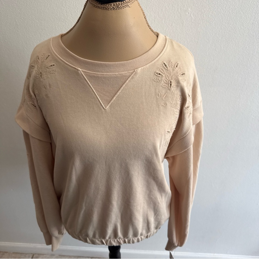 Democracy Cream Floral Detail Sweater